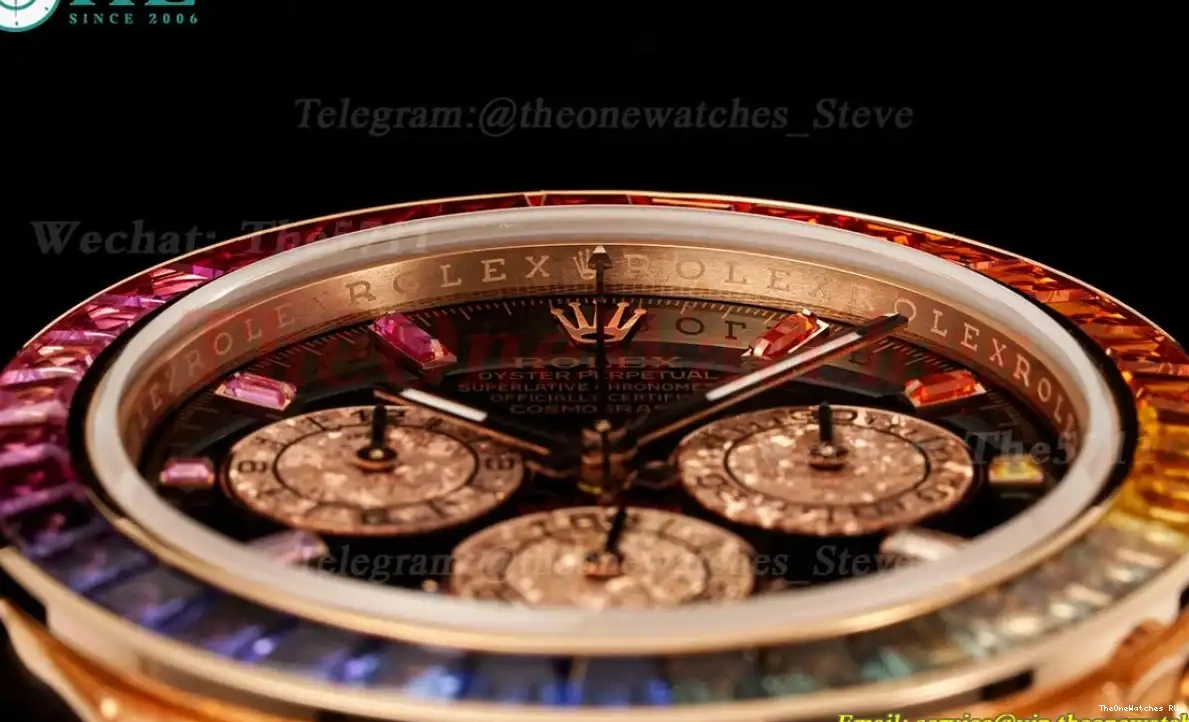 116595 Daytona Dia Rainbow RG IPKF SA4130 RG 40mm Black 0510
